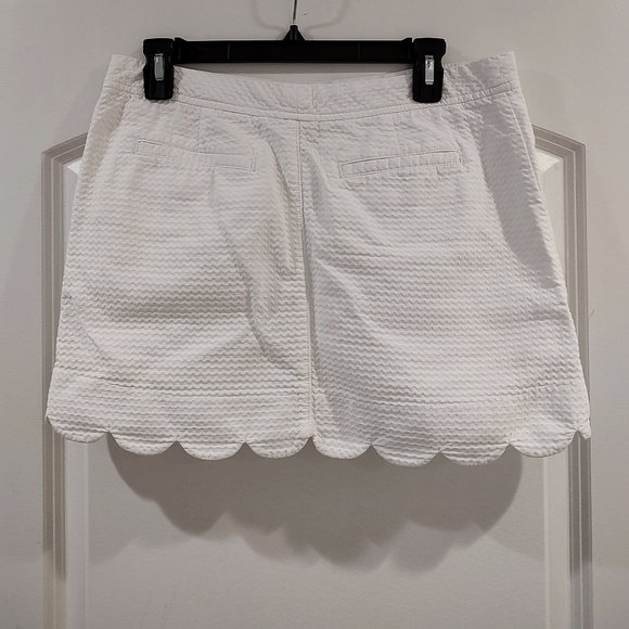 Lilly Pulitzer Callahan Scalloped Skirt White Waffle Weave Front Zip Size 6 - Picture 4 of 12